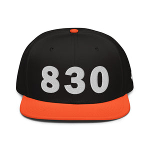 830 Area Code Snapback Hat