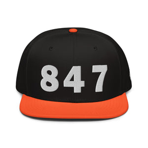 847 Area Code Snapback Hat