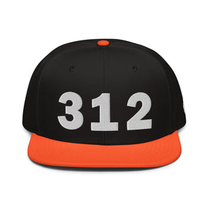 312 Area Code Snapback Hat