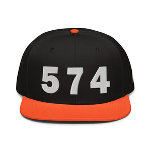 574 Area Code Snapback Hat