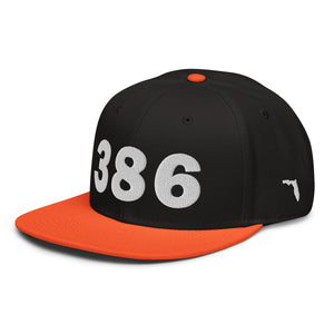 386 Area Code Snapback Hat