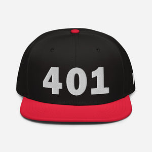 401 Area Code Snapback Hat