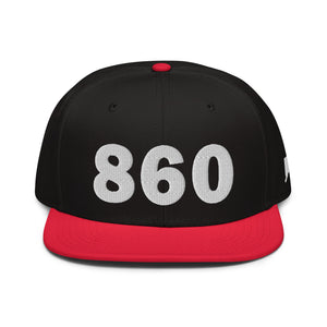 860 Area Code Snapback Hat