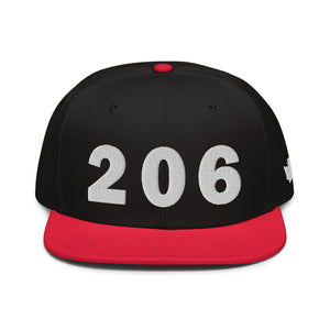 206 Area Code Snapback Hat