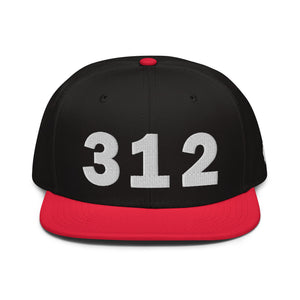 312 Area Code Snapback Hat