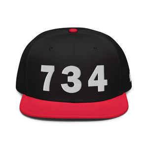 734 Area Code Snapback Hat