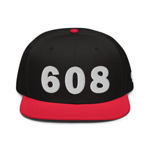 608 Area Code Snapback Hat