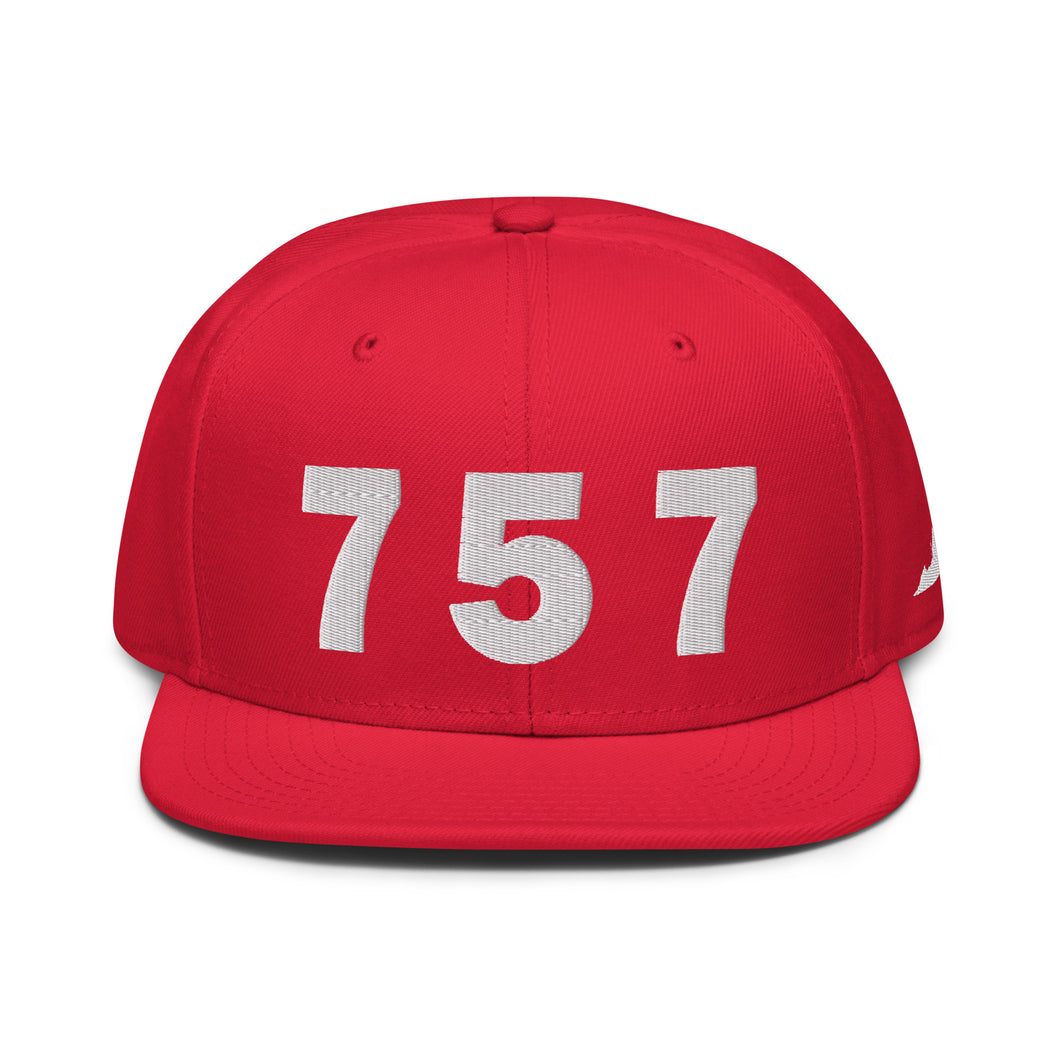 757 Area Code Snapback Hat