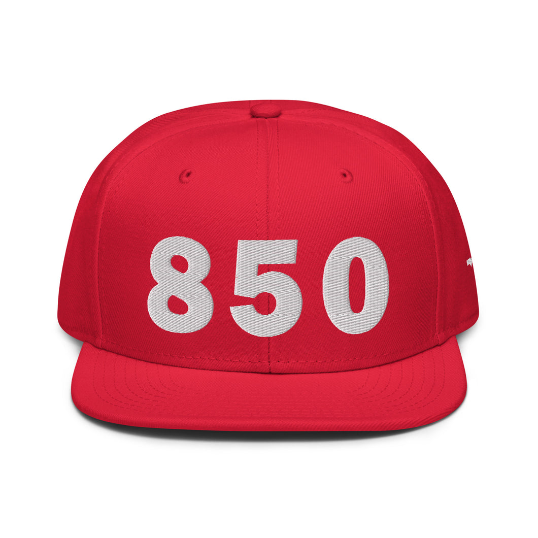 850 Area Code Snapback Hat