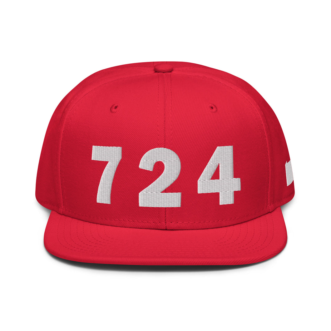 724 Area Code Snapback Hat