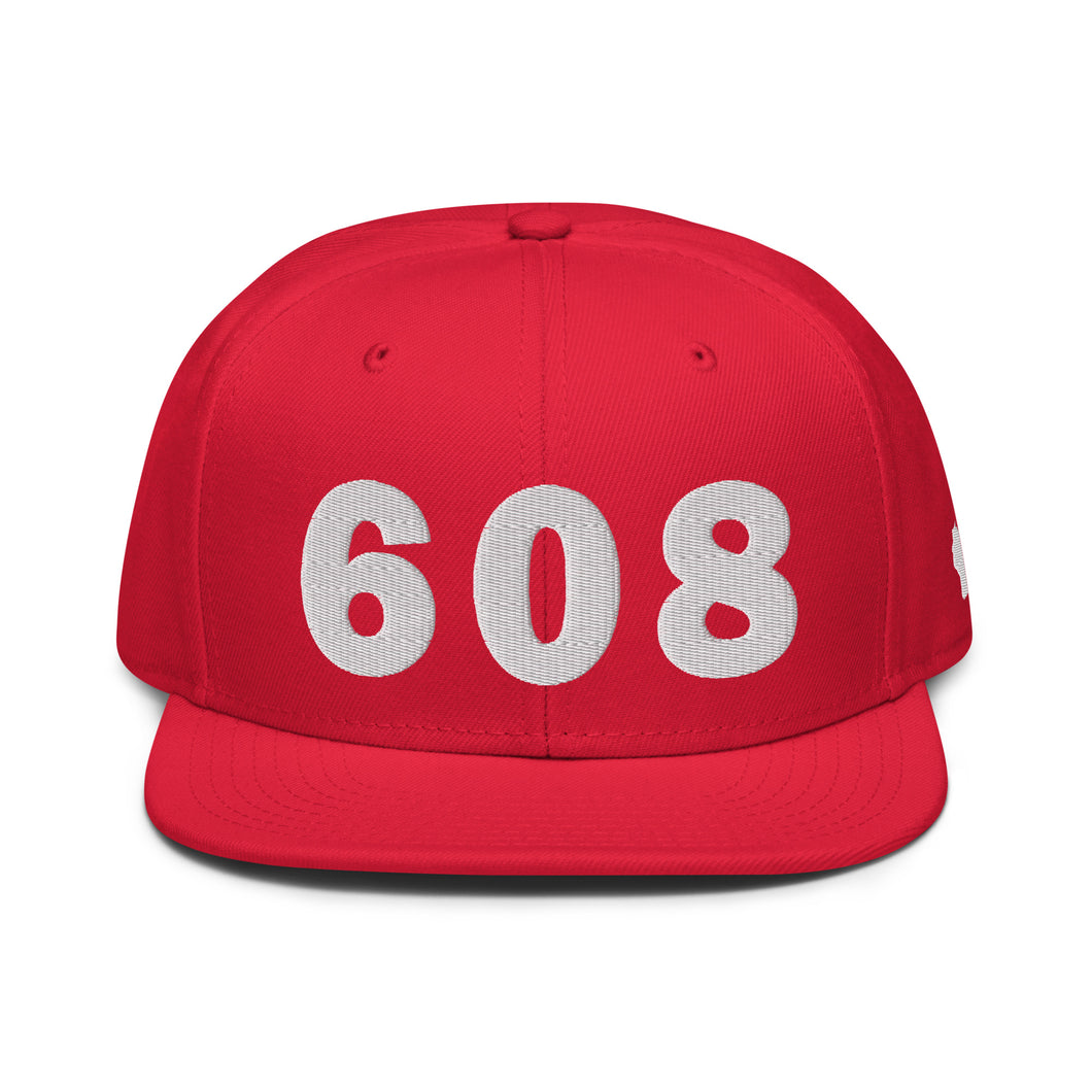 608 Area Code Snapback Hat