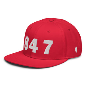 847 Area Code Snapback Hat